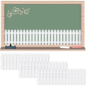 MixTeach 36 PCS White Picket Fence Cutouts Bulletin Board Trim Picket Fence Bulletin Board Border Classroom Decoration Cutouts for Summer Home Classroom Back to School Tea Parties Wall Décor