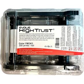 Evolis Primacy 2 R5F208A100 YMCKO Color Printer Ribbon | 300 Full-Color Prints, Compatible with Evolis Primacy 2 Printer, for ID Cards, Badges, and Barcodes