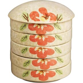Lightweight Ceramic Watercolor Palette Tray with Lid, Traditional Chinese 5 Dish Set, and Perfect for Artists