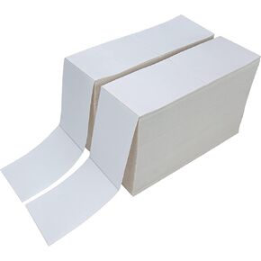 Made in USA 6,000 Fanfold 4" x 6" Direct Thermal Labels With Perforated Line for Thermal Printers - Compatible With Zebra & Rollo Printer