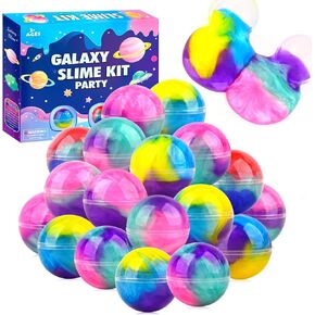 28-Pack Slime Party Favors, Bulk Galaxy Slime Balls Stretchy, Non-Sticky, Mess-Free for Kids, Stress Relief Mini Toys for Girls and Boys - Classroom Reward, Party Supplies, Goodie Bag Stuffers
