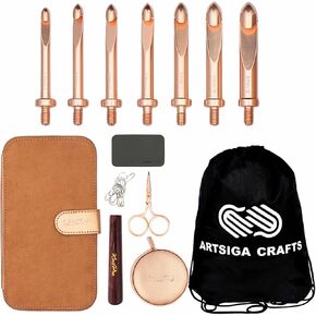 KnitPro Oasis Chunky Set Crochet Hooks 2 inch Size 5.5, 6.0, 6.5, 7.0, 8.0, 9.0, 10.0 mm Interchangeable, Stitch Markers, Measuring Tape & More, Fabric Case with Project Bag