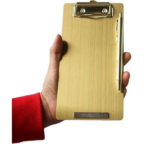 Stainless Steel Magnetic Clipboard with Pen - Multiple Sizes, Magnetic Design, Essential for Office and Home (4.3 x 6.5 Inches)
