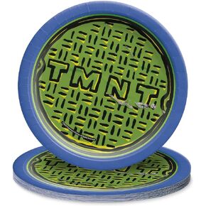 Amscan Round Plates, 7" (8-Pack) - Vibrant Premium Quality Party Plates, Perfect for Parties & Events, TMNT: Mutant Mayhem