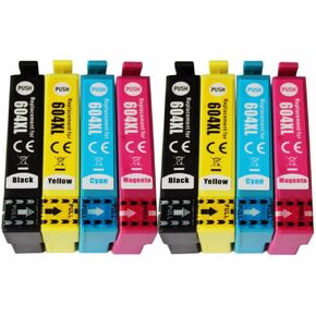 Compatible T604XL 604 BK CMY Ink Cartridge Compatible with Select Printers XP-2200 2205 3200 3205 4200 4205 WF-2910 2935 2930 2950DWF(5PK-2BK 1C 1M 1Y)