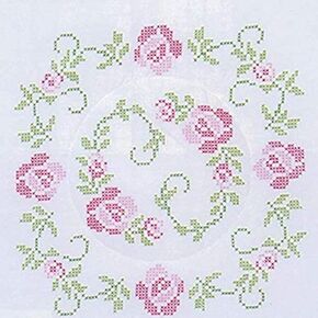 Jack Dempsey Stamped White Quilt Blocks 18"X18" 6/Pkg-XX Circle of Roses