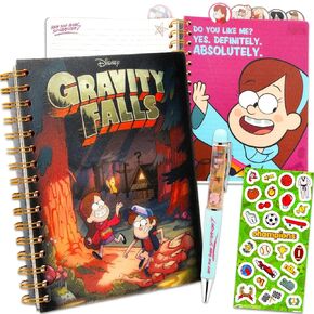 Gravity Falls Journal Set - Bundle with Notebook with Tab Dividers and Floating Pen for Kids, Teens, and Adults | Gravity Falls Journal Notebook