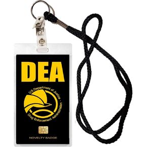 D E A Novelty Laminated Card with Lanyard Halloween Costume Movie Prop