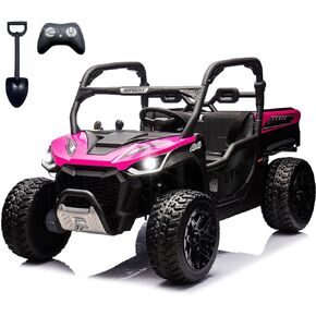 XL Ride On Dump Truck with Electric Dump Bed, 24V 2 Seater Ride on Toys Car with Remote Control, 4WD Kids Electric Car Side by Side, EVA Tires, Rear Shock Absorbor, 4x75W Motors, Shovel, Music, Black