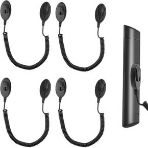 4pcs Magnetic Remote Control Holder with Tether Cord, Anti-Lost Holders Wall Mount Bracket Strong Magnet Quick Snap Self Adhesive Storage Organizer for TV, Fan, Air Conditioner Remotes