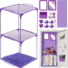 18 PCS Purple Locker Organizer Kit Kit Kit Kit for Girls Preppy Locker Decor- Magnetic Menter ، Phoalboard ، اثنين