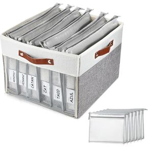 Large Board Game Storage with 6pcs Double-Layer B4 Zipper Bags, Board Game Organizer with Clear Window and DIY Label,Game Storage Containers for Office Supplies,Puzzles,Building Blocks,Craft Product