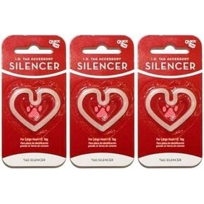 Quick-Tag New Glow in The Dark Dog Tag Silencers (Heart Shape, Large / 3 Silencers)