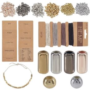 Sunnyclue 1 Box 400pcs DIY Morse Code Bracelet Kit Morris Code Bracelets in Bulk Silver Gold Plastic Plastic Barrel Round Beads Sway