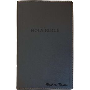 Personalized KJV Holy Bible Faux Leather Premium Holy Bible | Giant Print | Words of Christ in Red | Custom Name at The Lower Right Side | Gift for Christian & Religious Celebrations | Brown