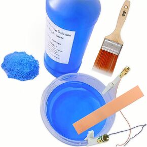 Copper Plating Kit, 32oz Solution, Anode, Brighteners, Power Supply, Service, Replating, Bright Electroplating for Jewelry, Gun, Pen, 1 Quart