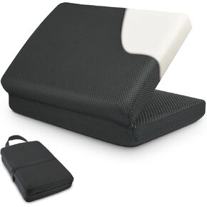 Travel Seat Cushion – Portable Memory Foam Cushion for Soft Support, Cushion Pad for Car Seat, Airplane, Bleacher, Airplane & Stadium Cushion for Long Sitting for Hip, Tailbone, Coccyx, Sciatica