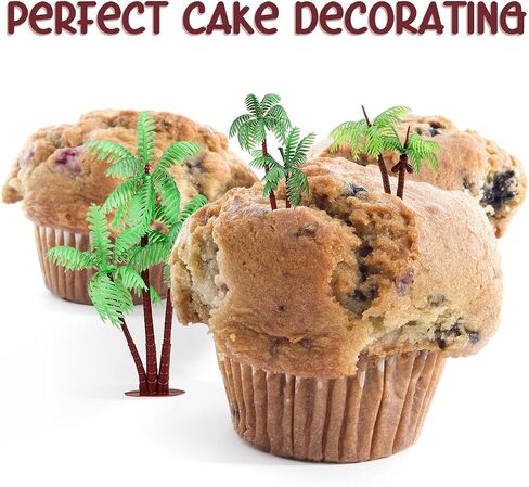 Folmywy 18 Pcs Miniature Palm Coconut Tree Model Micro Rainforest Diorama Supplies with Base Fence Mixed Plastic Trees Plant Accessories for DIY Crafts Cake Topper Train Railroad Garden in Saudi Arabia