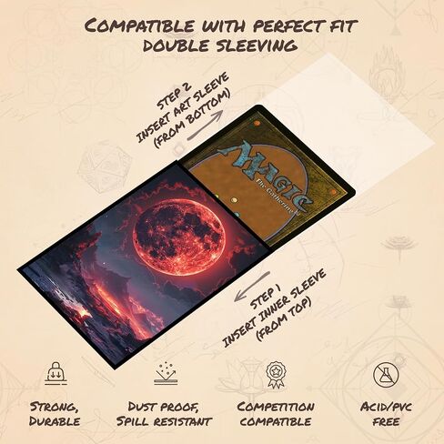 Bloodmoon MTG Card Sleeves (Textured) - 100 Count Standard Size TCG Sleeves - Compatible with Magic The Gathering, Lorcana - Double Sleeving - Original Art Design, Premium Protection in Saudi Arabia