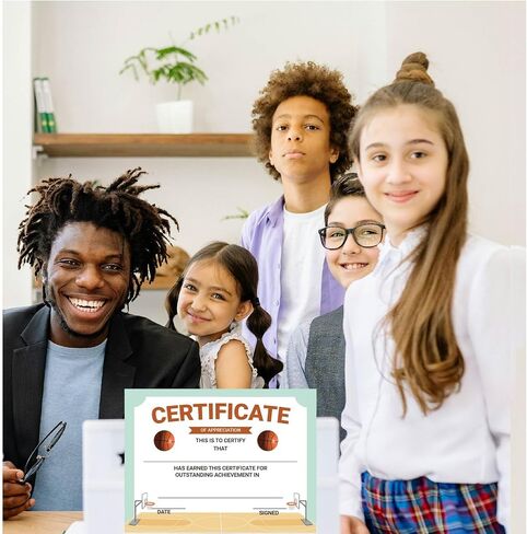 94 Pcs Student of Award Certificates End of School Year Superlatives Certificates Recognition Certificates of Achievement Graduation Birthday Certificates for Teacher Supplies (Basketball) in Saudi Arabia