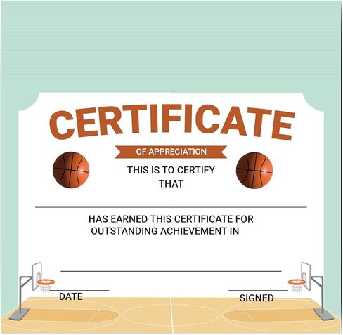 94 Pcs Student of Award Certificates End of School Year Superlatives Certificates Recognition Certificates of Achievement Graduation Birthday Certificates for Teacher Supplies (Basketball) in Saudi Arabia