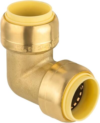 (Pack of 2) EFIELD 3/4-inch 90-Degree Elbow, Push-Fit Brass Fittings to Connect Copper, PEX, CPVC Pipe with 3/4" Disconnect Clip in Kuwait