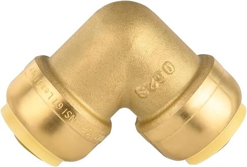 (Pack of 2) EFIELD 3/4-inch 90-Degree Elbow, Push-Fit Brass Fittings to Connect Copper, PEX, CPVC Pipe with 3/4" Disconnect Clip in Kuwait