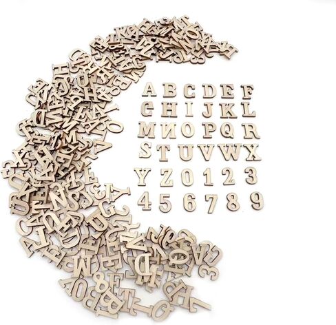 Wooden Letters for Crafts, 3/4 Inch Unfinished Capital Wooden Alphabet Letters&Numbers Wood Letters for DIY Painting Arts Home Decorations Kids Spelling Learning(296Pcs) in Kuwait