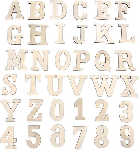 Wooden Letters for Crafts, 3/4 Inch Unfinished Capital Wooden Alphabet Letters&Numbers Wood Letters for DIY Painting Arts Home Decorations Kids Spelling Learning(296Pcs) in Kuwait