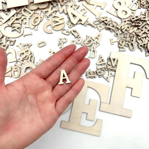 Wooden Letters for Crafts, 3/4 Inch Unfinished Capital Wooden Alphabet Letters&Numbers Wood Letters for DIY Painting Arts Home Decorations Kids Spelling Learning(296Pcs) in Kuwait