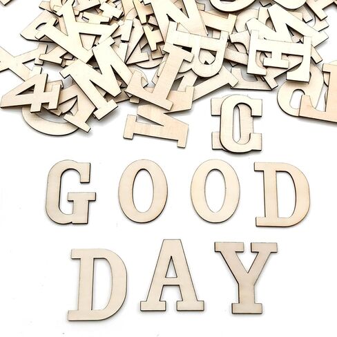 Wooden Letters for Crafts, 3/4 Inch Unfinished Capital Wooden Alphabet Letters&Numbers Wood Letters for DIY Painting Arts Home Decorations Kids Spelling Learning(296Pcs) in Kuwait