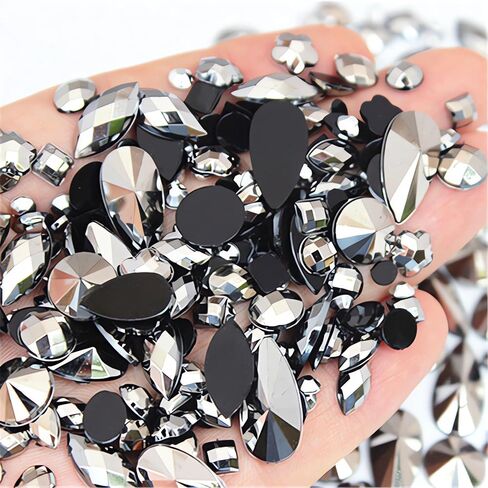 مختلط 1440pcs 3mm-10mm Gems Gems AB أحجار الراين الملونة للصياغة ، أحجار الأحجار الكريمة flatback لحرف فن الأظافر ، وجواهر أكريليك للفنون ، وديكبلاي Cosplay Cosplay (Muticolor AB) in Kuwait