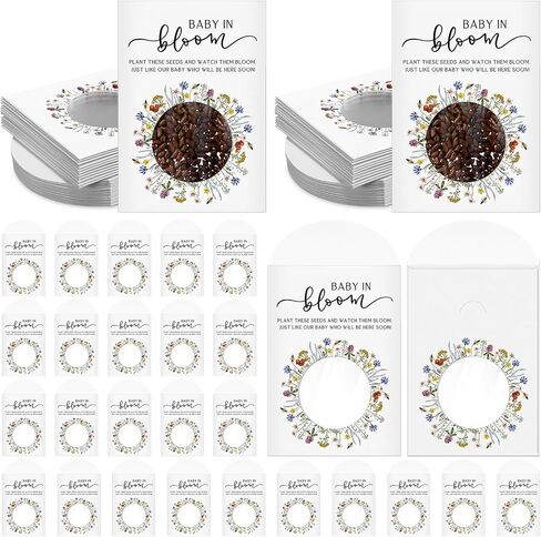 Fumete 100 Pack Classic Style Baby in Bloom Baby Shower Favors Baby in Bloom Seed Packets Phildflower Seeds Party Form in Kuwait