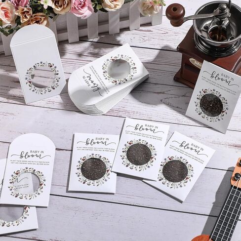 Fumete 100 Pack Classic Style Baby in Bloom Baby Shower Favors Baby in Bloom Seed Packets Phildflower Seeds Party Form in Kuwait