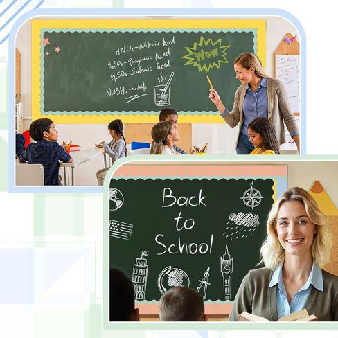 Bulletin Board Borders, 8 Rolls 262.4 Ft Scalloped Boho Classroom Decor in Saudi Arabia