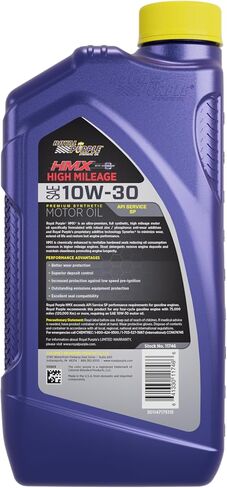Royal Purple 11750 HMX SAE 10W-30 High-Mileage Synthetic Motor Oil - 5 qt., Model:ROY11750 in Saudi Arabia