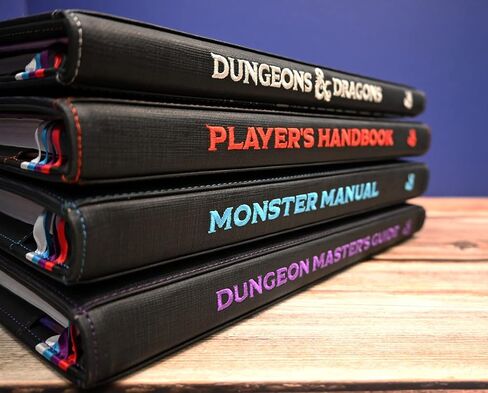غلاف كتاب ممتاز لدليل Ultra Pro Dungeon Master's Guide لـ Dungeons & Dragons - يتميز بعلامة D&D الكلاسيكية على الجهة الأمامية، مثالي لحماية الجزء الأمامي والخلفي من الدليل الرئيسي in Saudi Arabia