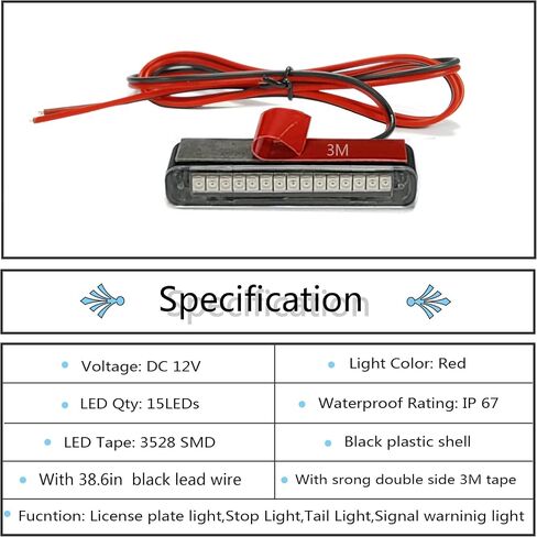 1 قطعة 12 مصباح LED للدراجة النارية باللون الأحمر والأبيض، ضوء فرامل LED مقاوم للماء، ضوء إشارة، ضوء احتياطي، ضوء خلفي لدراجة Harley Davidson Kawasaki سوزوكي Ducati Polaris Yamaha in Saudi Arabia