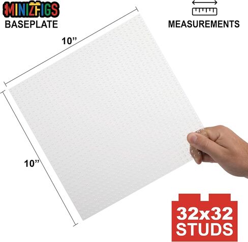 Classic Baseplate Building Base Plates for Lego Building Bricks | 100% Compatible with Major Brands-Baseplate | 10" x 10" | for Kids 3+ | 2 Pack (Trans Clear) in Saudi Arabia