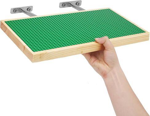 Display Shelves for Building Bricks 48X24 Stud Base Plate Wooden Wall Mount Shelf Display for Wall Compatible with All Toy Block Brands (Size 16X8 Inch) (2, Green) in Saudi Arabia