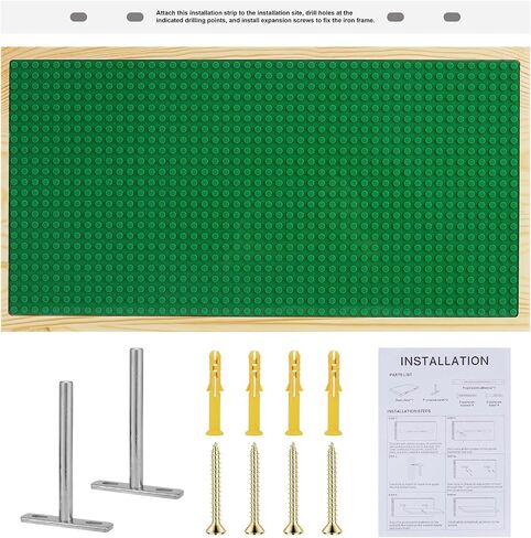 Display Shelves for Building Bricks 48X24 Stud Base Plate Wooden Wall Mount Shelf Display for Wall Compatible with All Toy Block Brands (Size 16X8 Inch) (2, Green) in Saudi Arabia