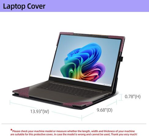 حالة الكمبيوتر المحمول لـ ASUS ZenBook S16 (UX5606 UM5606 UM5606WA) [ملاحظة نماذج أخرى] كل حالة إسقاط شاملة 16 "PU Leather Praptop Captop قشرة قابلة للفصل (Red Wine) in Kuwait