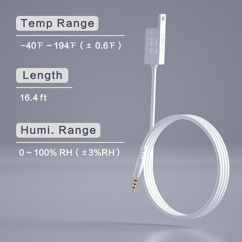 External Single Temperature Sensor Probe, Waterproof Digital Probe Sensor, -40~248℉(-40~120℃) Temp Sensor 5m(16ft) in Saudi Arabia