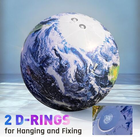 OZIS 40’’ Large Inflatable Globe, Inflatable Earth Planet Balloon with LED Light and Air Pump Hanging Airtight PVC Solar System Balloon for Educational Institution/Planetarium/ChurchStore Decoration in Kuwait