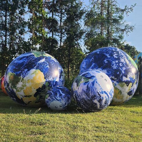 OZIS 40’’ Large Inflatable Globe, Inflatable Earth Planet Balloon with LED Light and Air Pump Hanging Airtight PVC Solar System Balloon for Educational Institution/Planetarium/ChurchStore Decoration in Kuwait