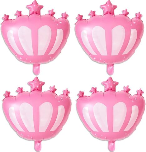 4 PCS Crown Balloons ، Pink Crown Balloon لعيد الميلاد ، زفاف ، استحمام الطفل ديكورات حفلة الأميرة in Saudi Arabia