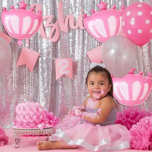 4 PCS Crown Balloons ، Pink Crown Balloon لعيد الميلاد ، زفاف ، استحمام الطفل ديكورات حفلة الأميرة in Saudi Arabia