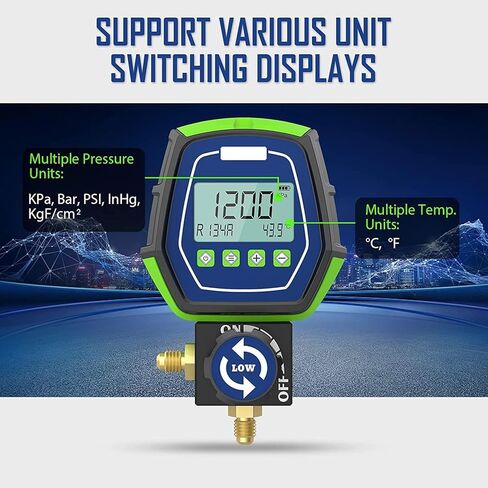 مجموعة قياس نظام التدفئة والتهوية وتكييف الهواء (HVAC) الرقمية المتعددة للتبريد من BELEY مع مشابك وخراطيم درجة الحرارة in Kuwait