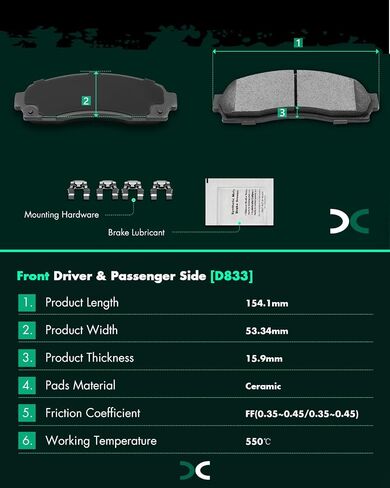 SCITOO Ceramic Pads, Front Brake Pads Brakes Kits fit for Chevy Equinox,Explorer,for Ford Explorer Sport Trac,Ranger,for Mazda B3000,B4000,for Mercury Mountaineer,for Pontiac Torrent,for Saturn Vue in Saudi Arabia