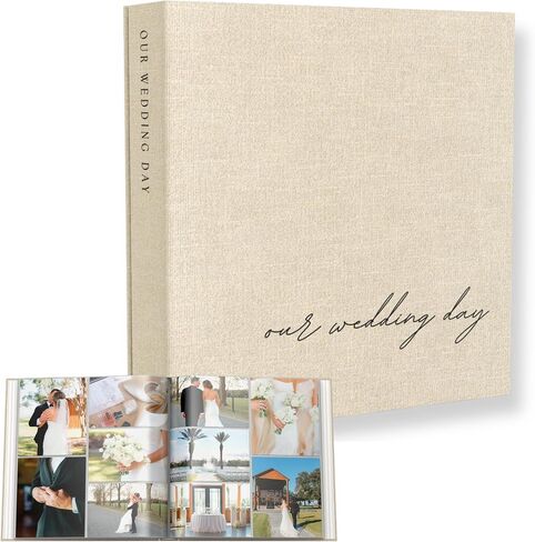 Wedding Photo Album 4x6 Pictures & Custom 2026 Year - Large Picture Scrapbook with 400 Pockets for Horizontal & Vertical Photos - Linen Photo Album Book for Personalized Wedding Day Memory Keepsake in Kuwait